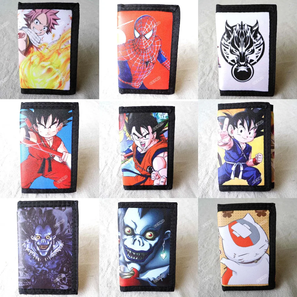 

Anime Dragon Ball/Fairy Tail/Death Note/Final Fantasy/Spider Man/Natsume Yuujinchou/Naruto Short Polyester Wallet/Purse