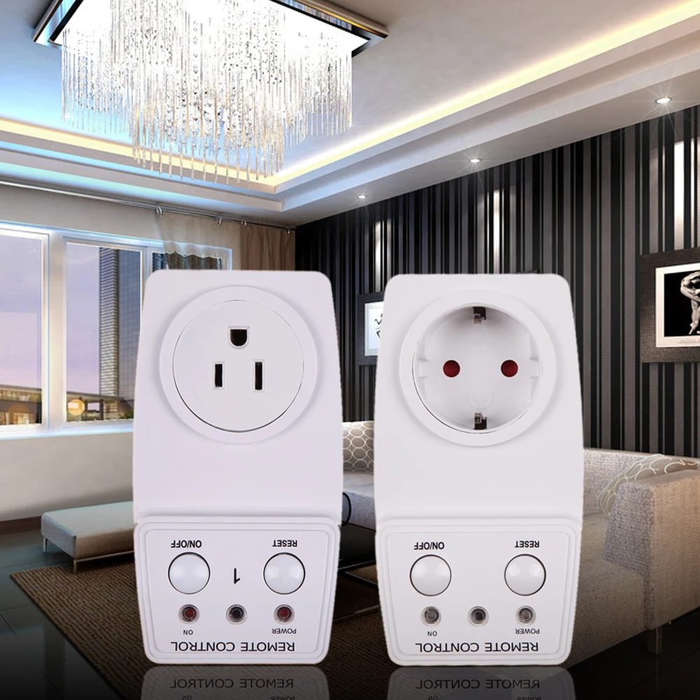 

EU/US Wireless Remote Control Power Outlet Light Switch 115V/60Hz Plug Socket Smart Remote Switcher Outlet Socket