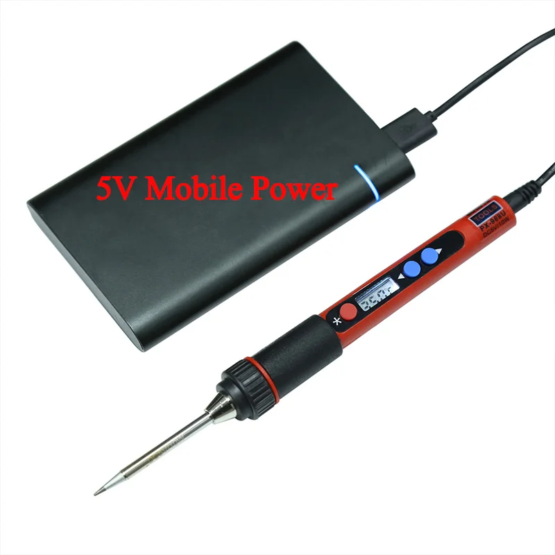 Beste Draagbare Usb Soldeerbout Set Dc 5V 10W Digitale Lcd scherm Verstelbare Temperatuur Solderen Lassen Tin Reparatie Tools soldadura
