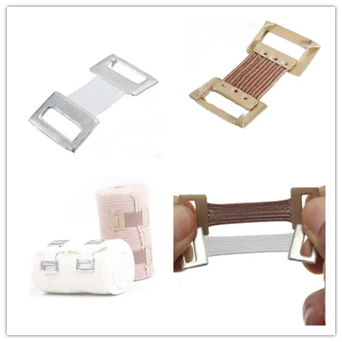 10pcs Replacement Elastic Bandage Fixation Clamps Hooks Brace Wrap Stretch Metal Clips White Coffee Color Wholesale