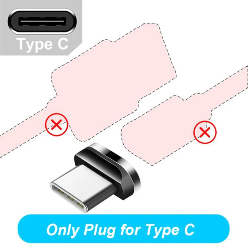 Магнитный Micro USB кабель 3A Быстрая зарядка для iPhone Android type-C зарядное устройство шнур Магнитный телефон передачи данных магнитные кабели - Тип штекера: Type-C Only plug