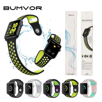 

BUMVOR 1Set Silicone Band Strap For Apple Watch Bracelet 42mm 38mm Bracelet Wrist Watch Watchbands For Iwatch 5/4/3/2/1