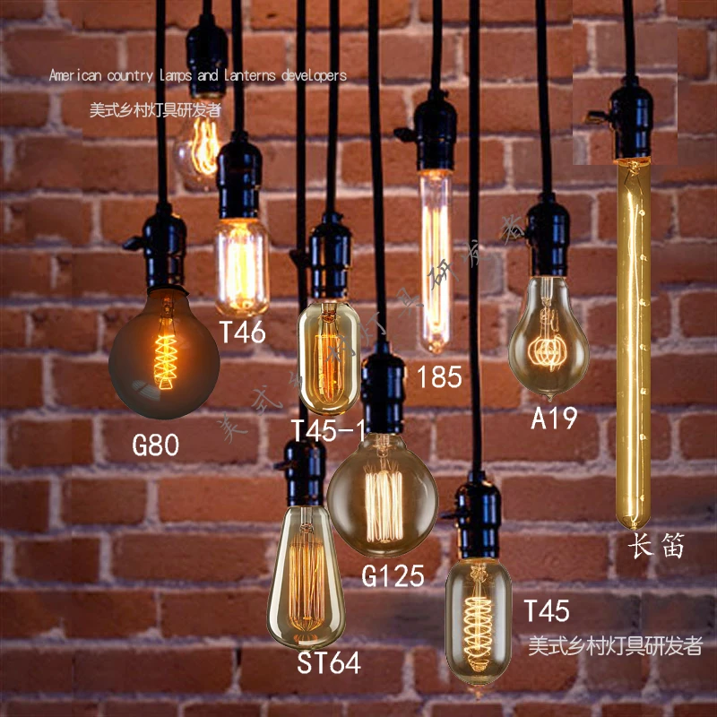 Retro Suspendu Lampe Edison Métal Suspendu Lampe Vintage industrielle Ampoule rl-c203 Retro Suspendu Lampe Edison Métal Suspendu Lampe Vintage industrielle Ampoule rl-c203