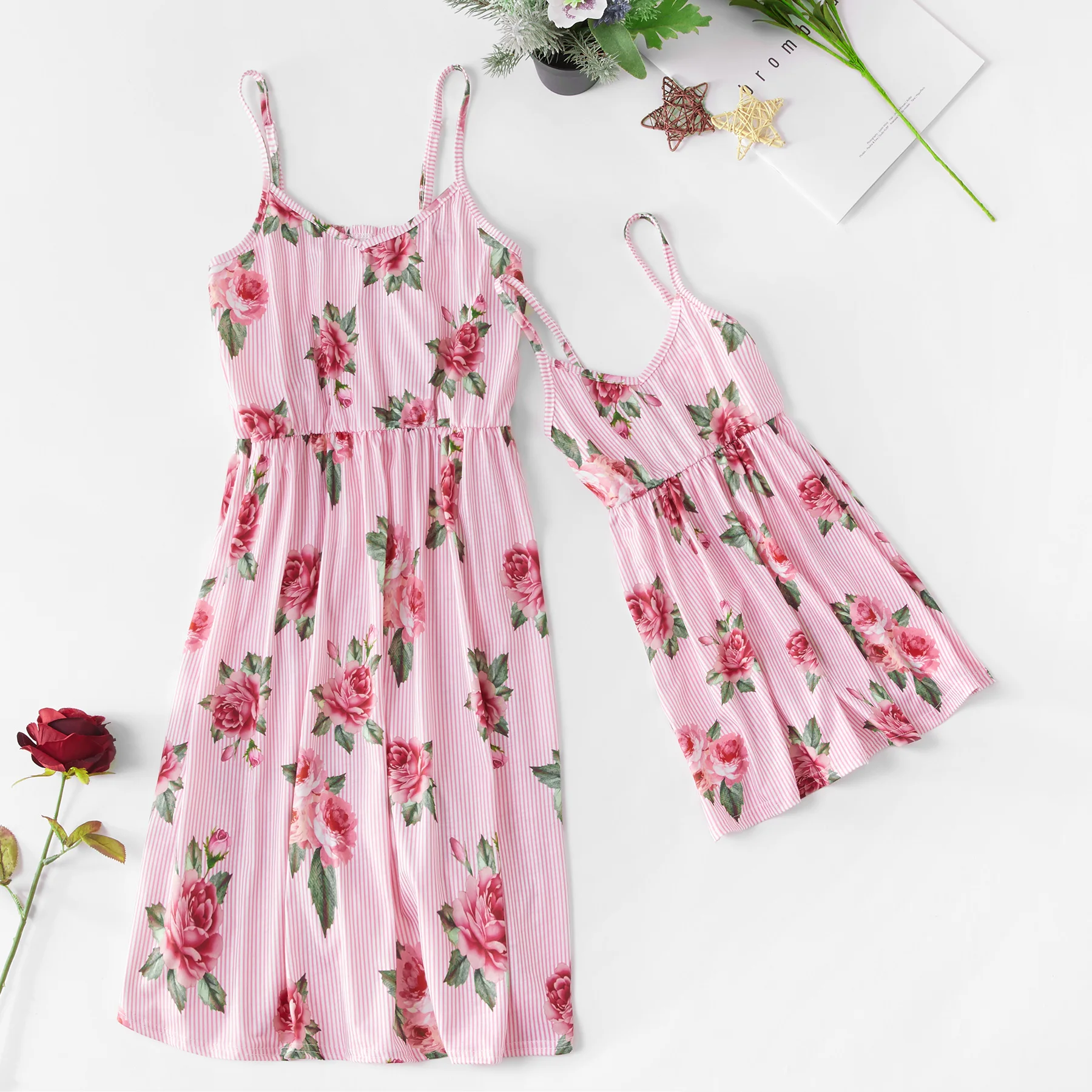

Tank Striped Mother and Daughter Matching Dresses Family Look Mommy and Me Clothes Mom Mum Baby Dress Outfits Summer Clothing