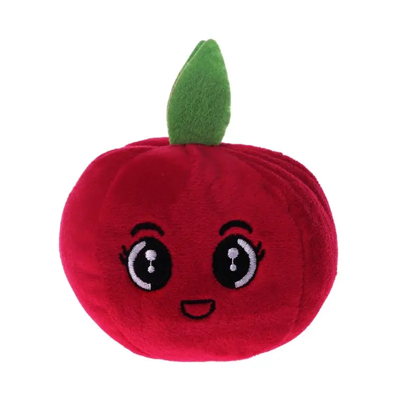 Dog Cat Plush Toys Puppy Interactive Chew Squeaker Sound Toy Red Apple
