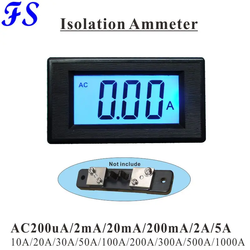 YB5135DI изоляция переменного тока измеритель переменного тока AC цифровой амперметр AC 200uA 20mA 10A 50A 100A 200A 500A AC Амперметр 3 1/2 lcd цифровой