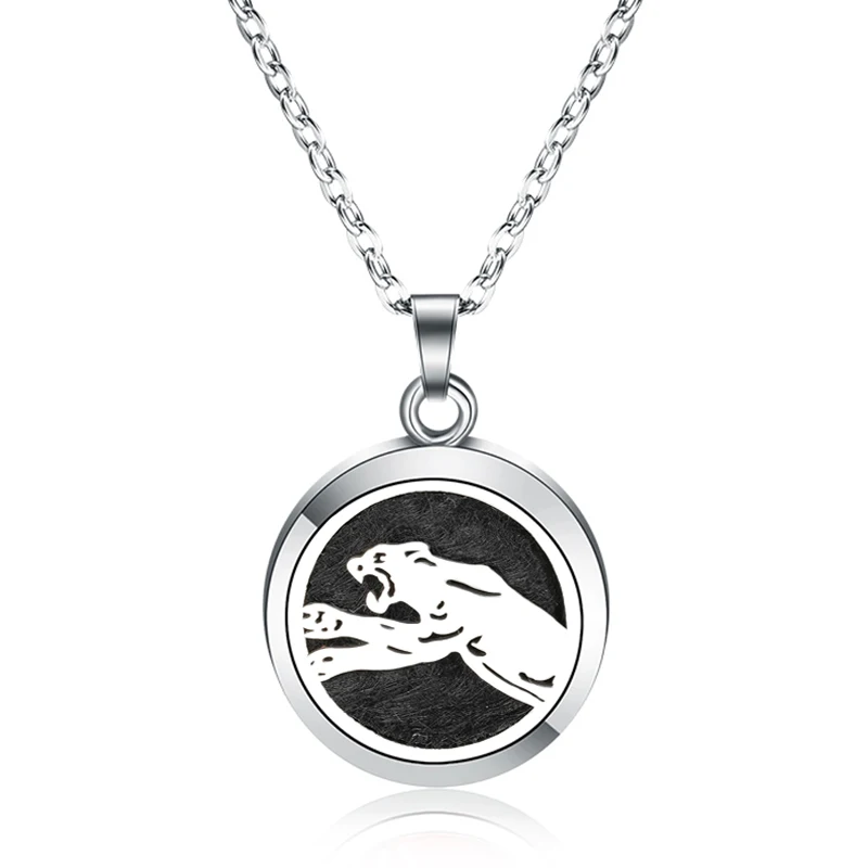 

2019 Leopard Aroma Lockets Pendant Stainless Steel Magnetic Necklace Perfume Essential Oil Diffuser Aromatherapy Locket Jewelry