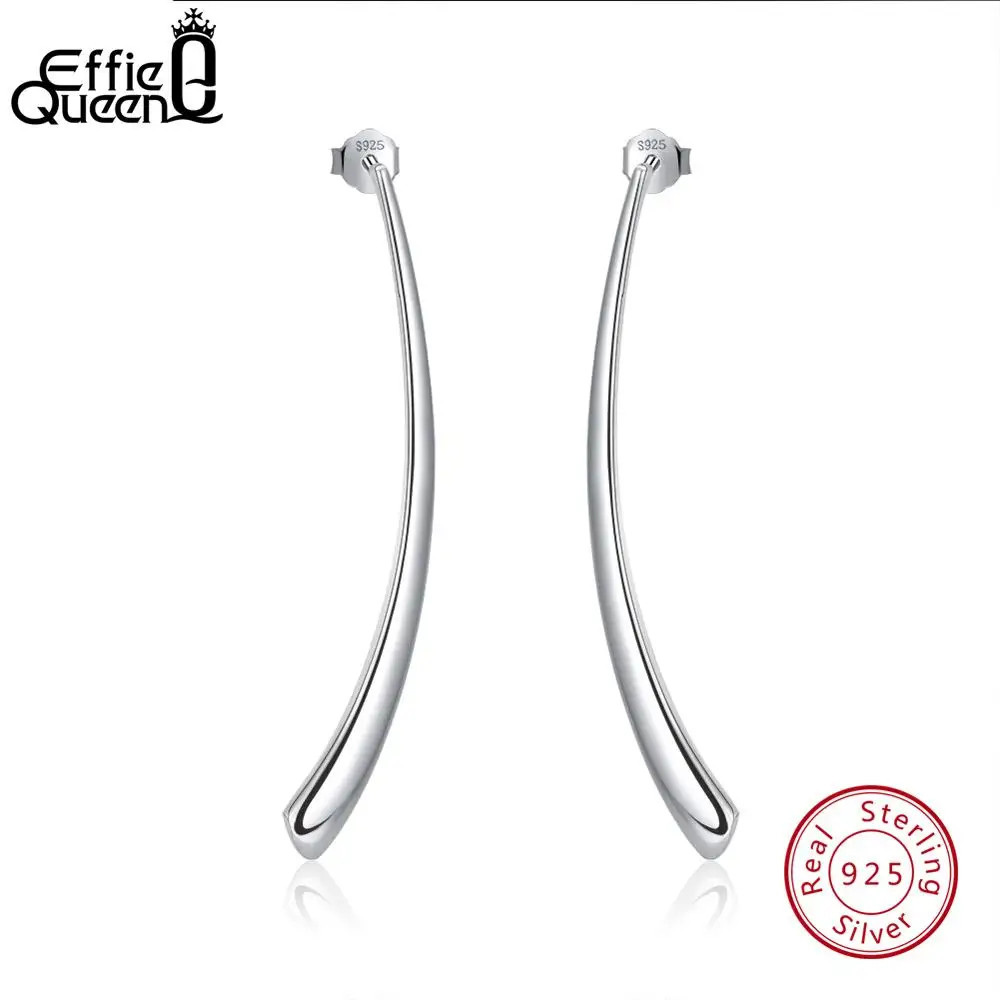 

Effie Queen Genuine 925 Sterling Silver Women Stud Earrings Unique Simple Design Perfect Polished Fashion Earring Jewelry BE75