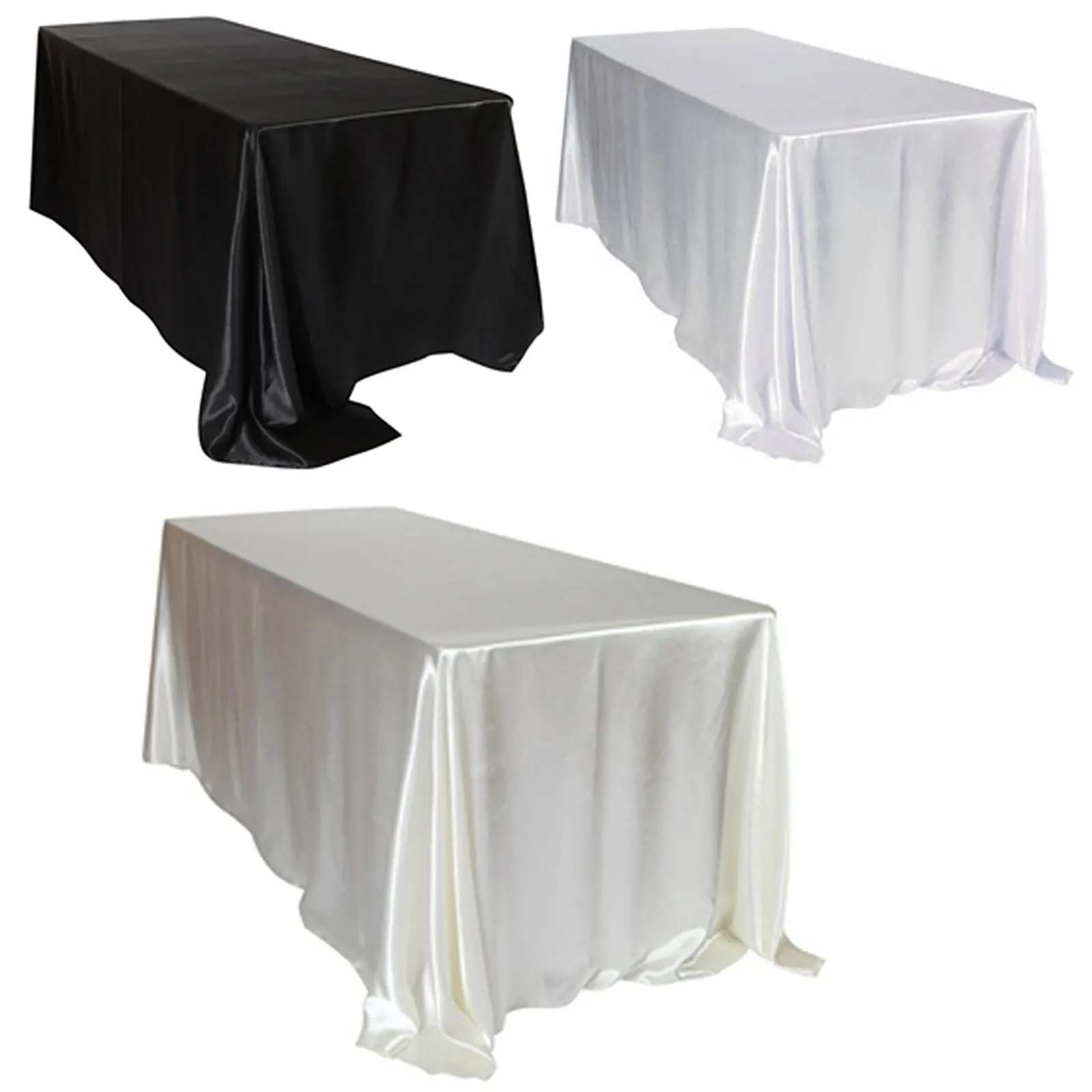 

Tablecloth Satin Tablecloth Rectangular Hotel Banquet Table Cloth For Wedding Party Christmas Home Decoration