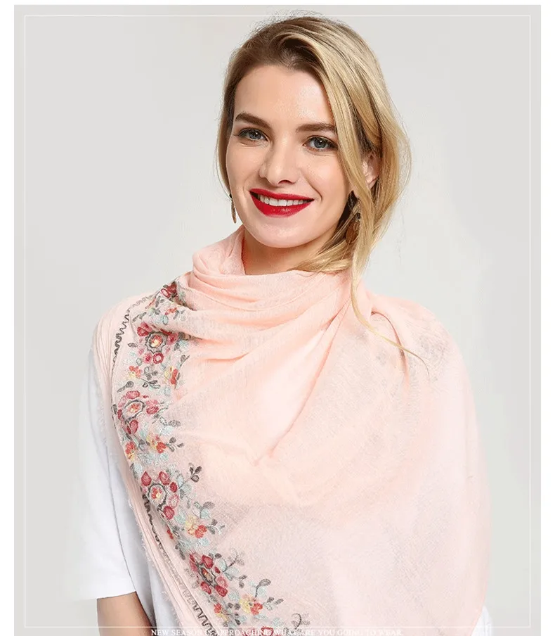 Buy NEW flower embroidery scarf hijab fashion Muslim