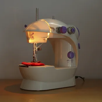 

NEW Mini Electric Handheld Sewing Machine Dual Speed Adjustment with Light Foot AC100-240V Double Threads Pendal Sewing Machine