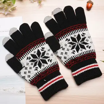 

1 pair Men Women Winter Keep Warm Thermal Touchable Screen Knitted Gloves Workplace Safety Supplies Accessories Wholesale