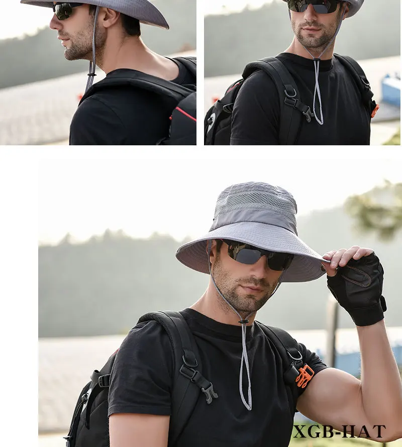 На открытом воздухе Рыбалка Альпинизм шляпа мужская ЛЕТНИЙ солнцезащитный щит шляпа для защиты от солнца летняя шляпа мужская шляпа-Панама