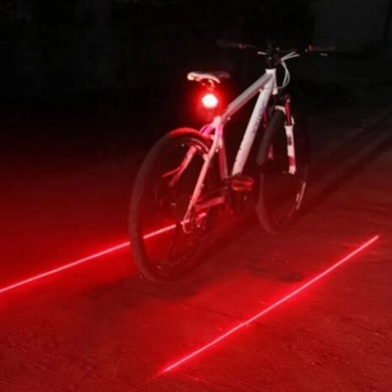 Sale Bike Cycling Lights Waterproof 5 LED 2 parallel Lasers 3 Modes Bike Taillight Safety Warning Light Bicycle Rear Bicycle Light 0