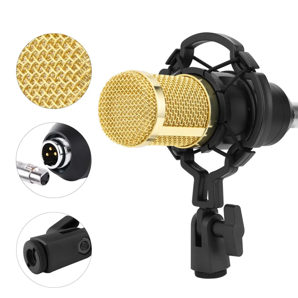  BM 800 Condenser Microphone Professional Mic Kit With Adjustable Mic Suspension Scissor Stand for S