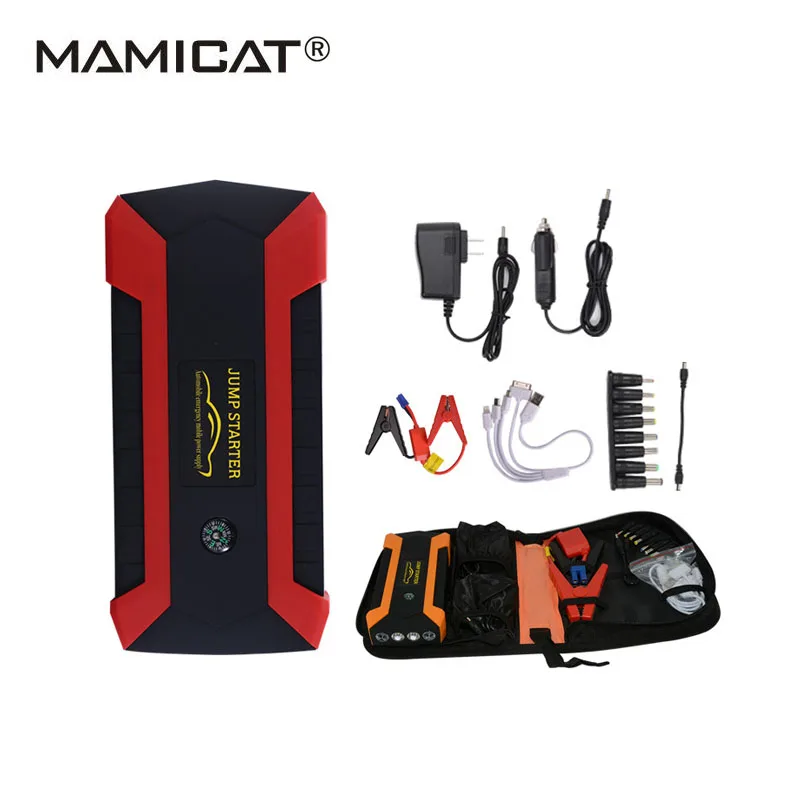 

89800mAh Multi function Booster Car Battery 4 SOS Lighting Starting Device Water Proof Cover Jump Starter 12V LCD Display