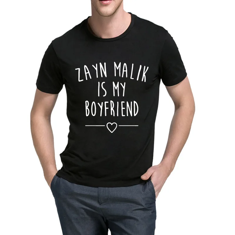 

Women Men Unisex Zayn Malik Is My Boyfriend Etters Printed T-shirt Trendy Summer Soft Pure Cotton Tee Hort Sleeve Shirt