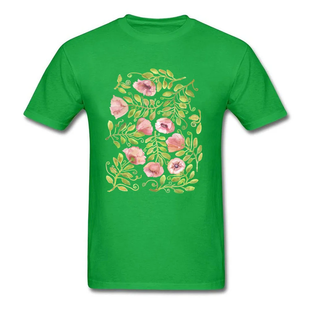Pink Poppies Pattern by Michelle Scott at dotsofpaint studios_green