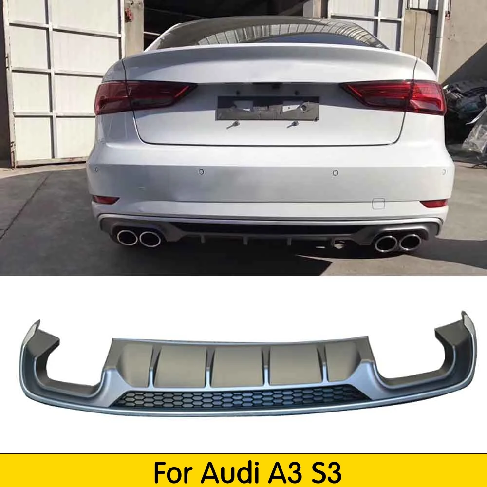 Для A3 S3 SLine PP Диффузор, губа на задний бампер для Audi A3 S3 седан хэтчбек