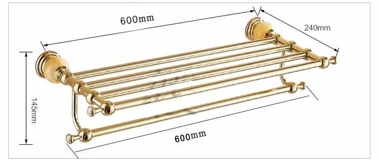 61 серии Crystal Золотой Польский Медь Кристалл Полотенца стойку Континентальный Аксессуары для ванной комнаты сантехники Полотенца стойки