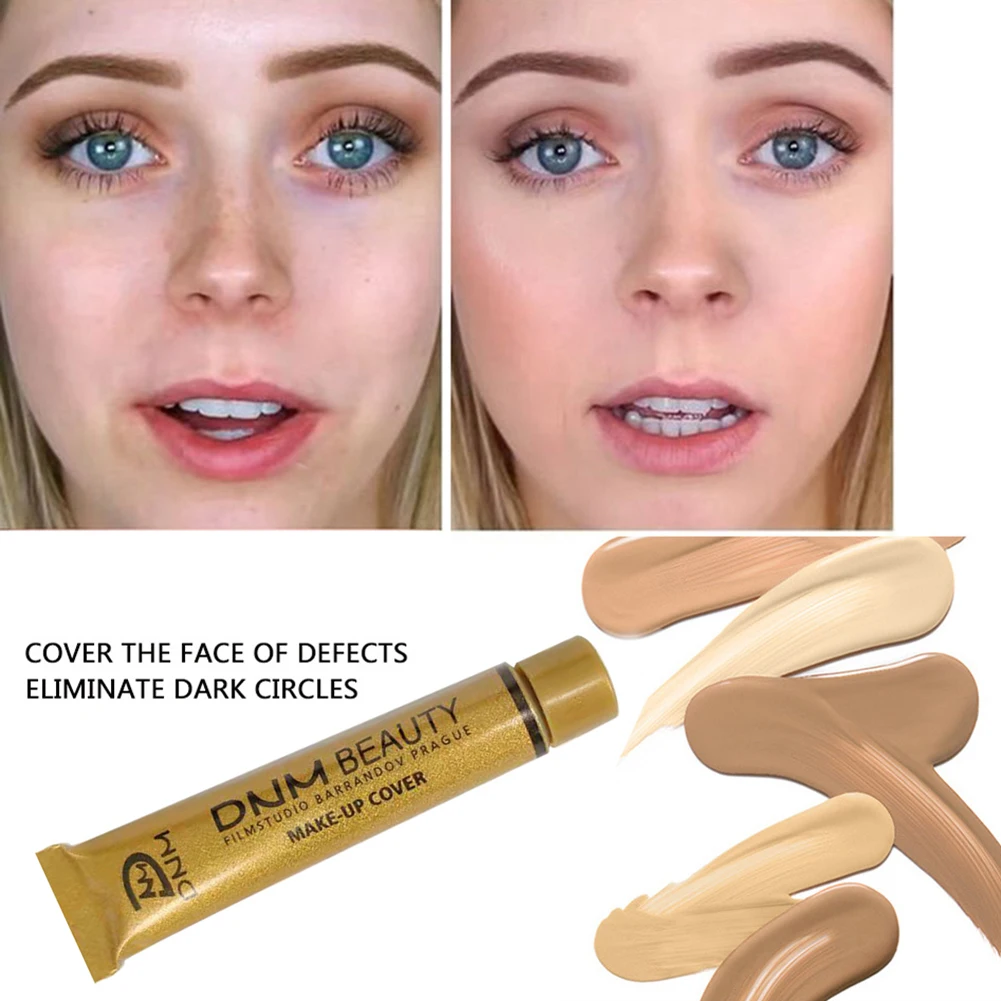 

DNM Multi-Function Face contour Makeup Concealer Gold Tube Oil Control Cream Acne Skin Cover Moisturizer Foundation TSLM1