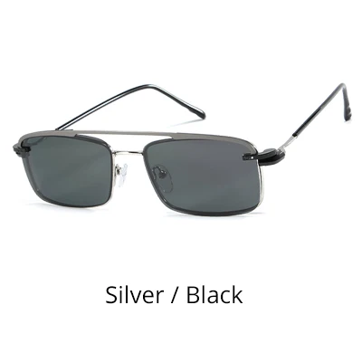 Ralferty, ретро квадратные поляризованные солнцезащитные очки для женщин и мужчин, металлические очки с магнитной застежкой, очки по рецепту, солнцезащитные очки D060 - Цвет линз: Silver - Black