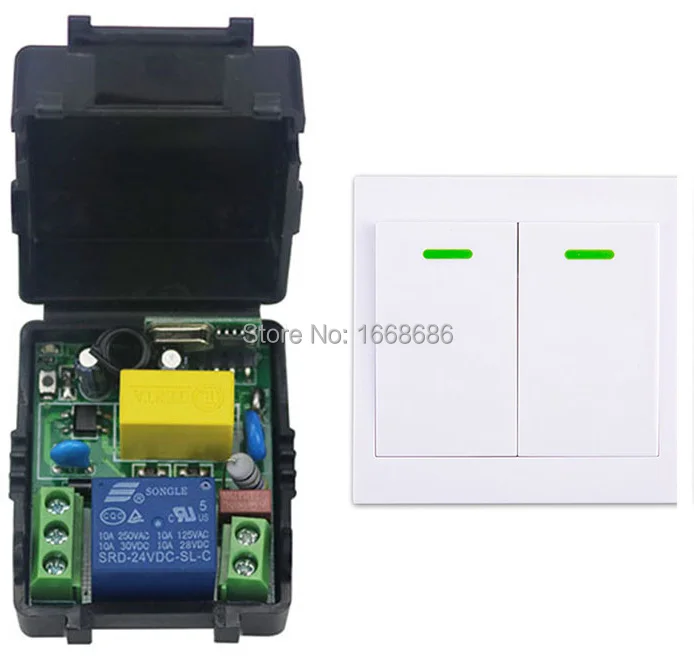 

New AC220V 1CH Wireless Remote Control Switch System Receiver + Wall Panel Remote Transmitter Sticky Remote Smart Home Switch