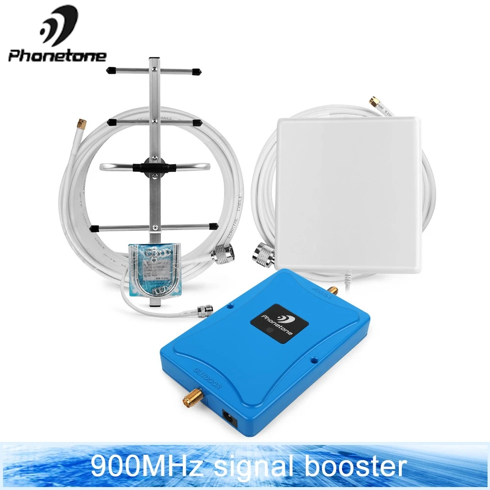 

Blue Mini size Gain 70dB Mobile Phone Signal Repeater & ALC Functions GSM 900MHz 2g GSM 3g 4g DCS Band 8 Cellular Signal Booster