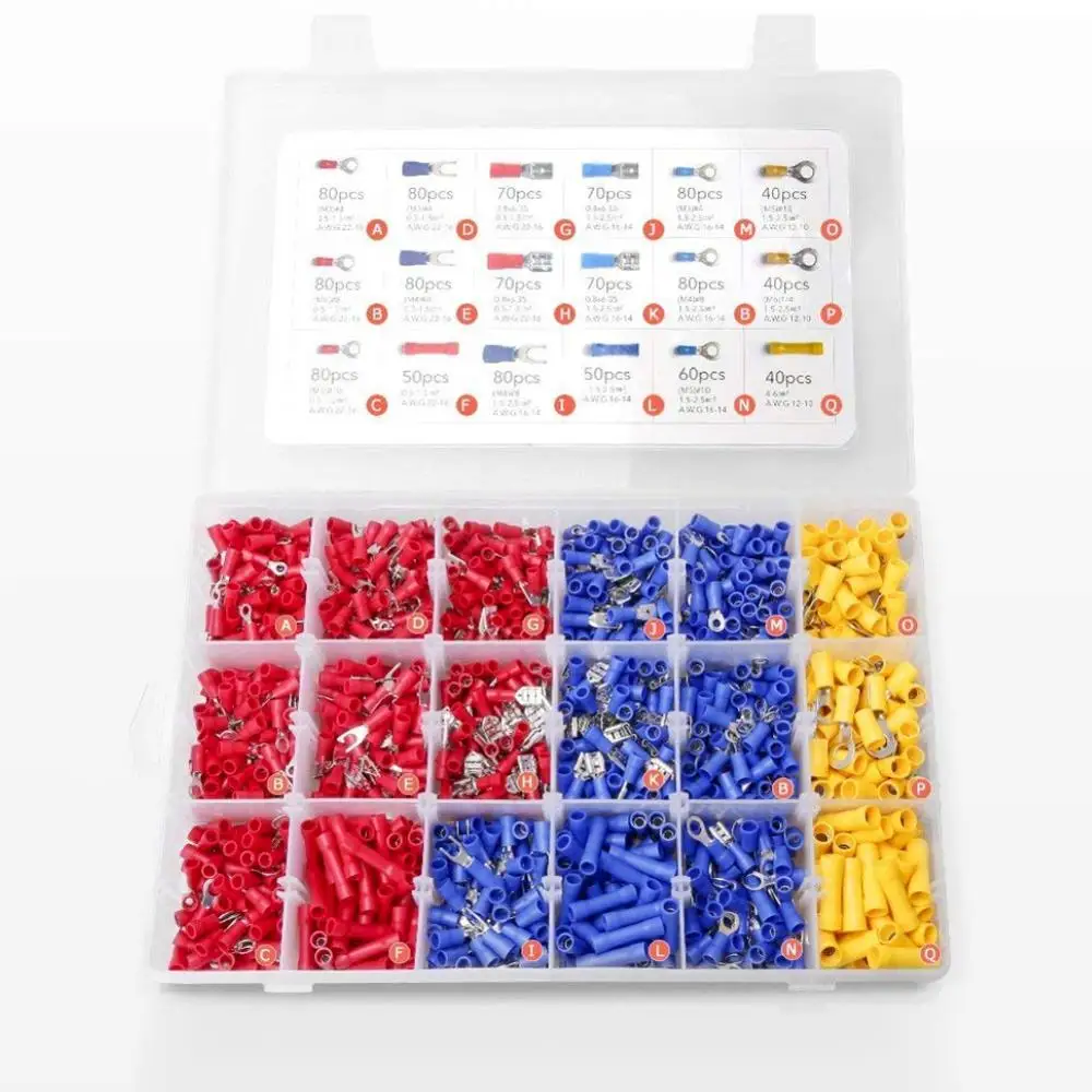 

1200Pcs Assorted Electrical Terminals Crimp Wire Cable Connector Terminal Kit