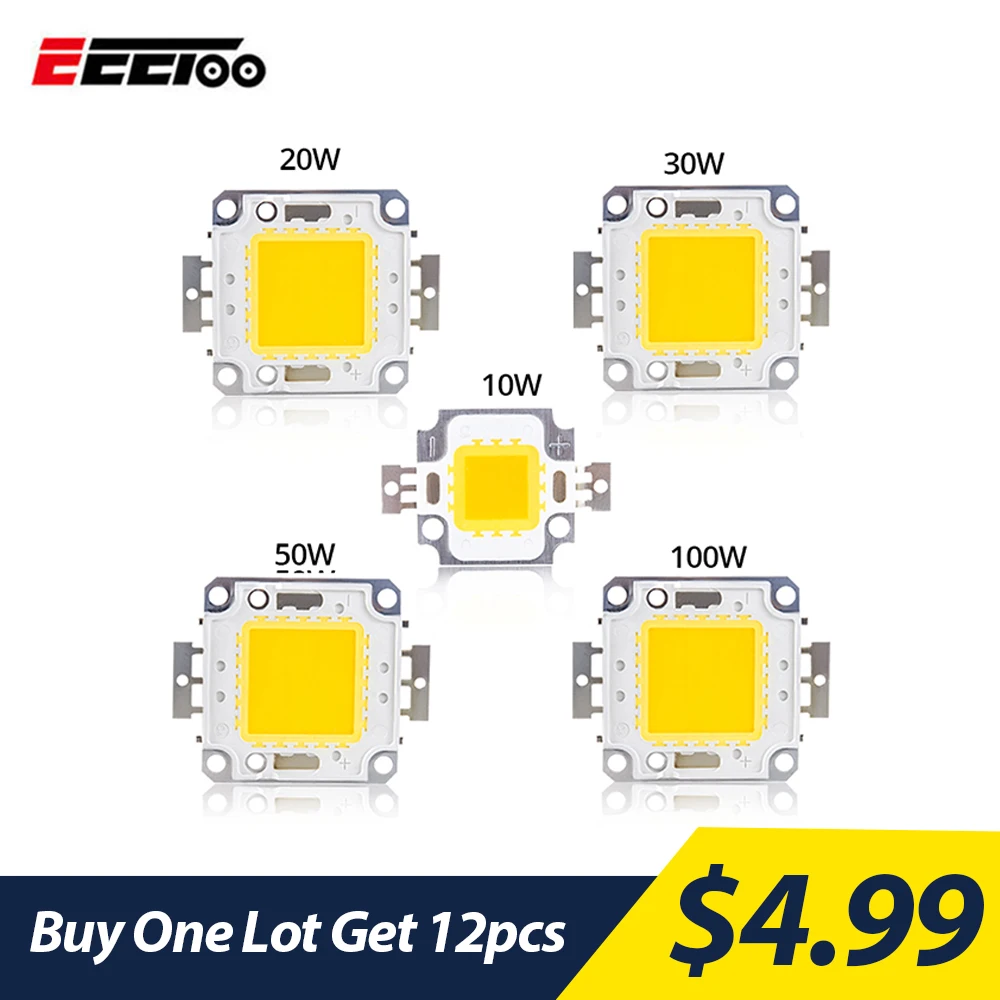 Spotlight High Power Light 10W 20W 30W 50W 100W COB RGB Chip LED Bulb Bead DIY