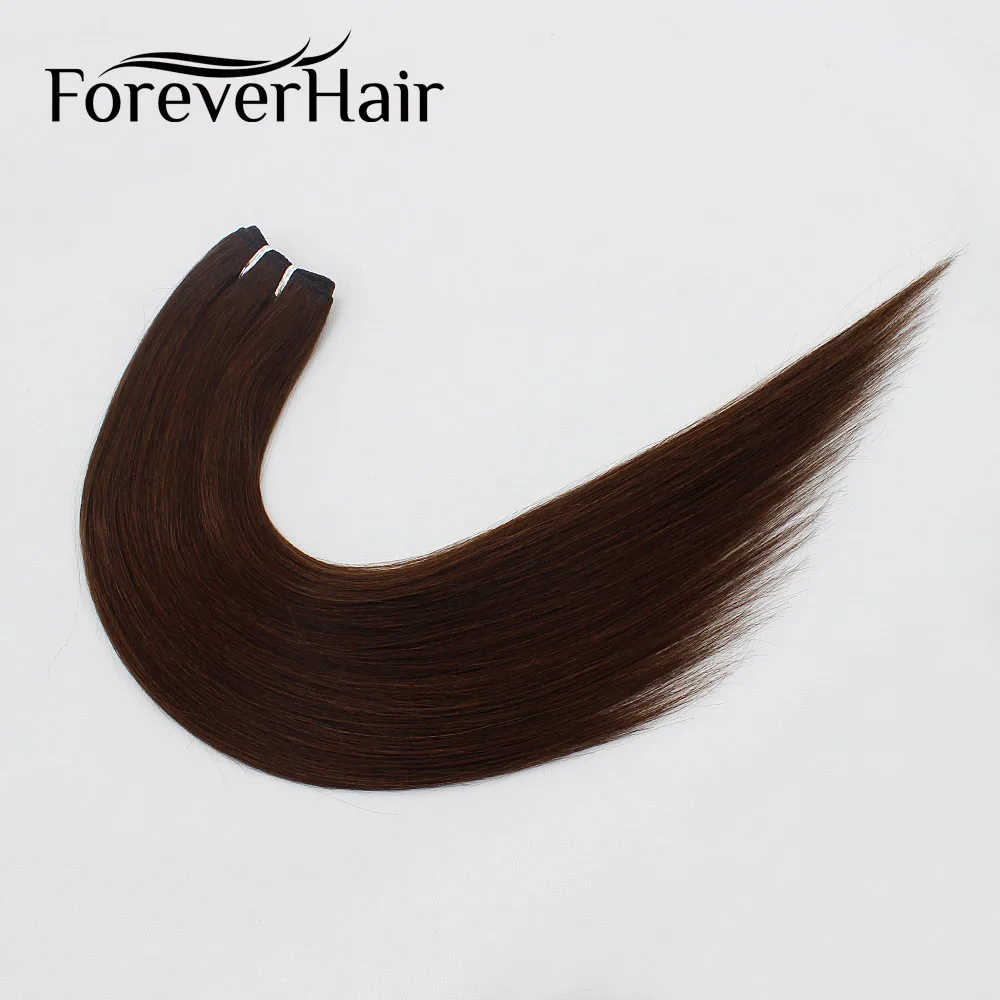 FOREVER HAIR 100 г/шт. Remy человеческие волосы ткет натуральный черный цвет прямые волосы для наращивания платиновый блонд пучки 100 г/шт - Цвет: #4