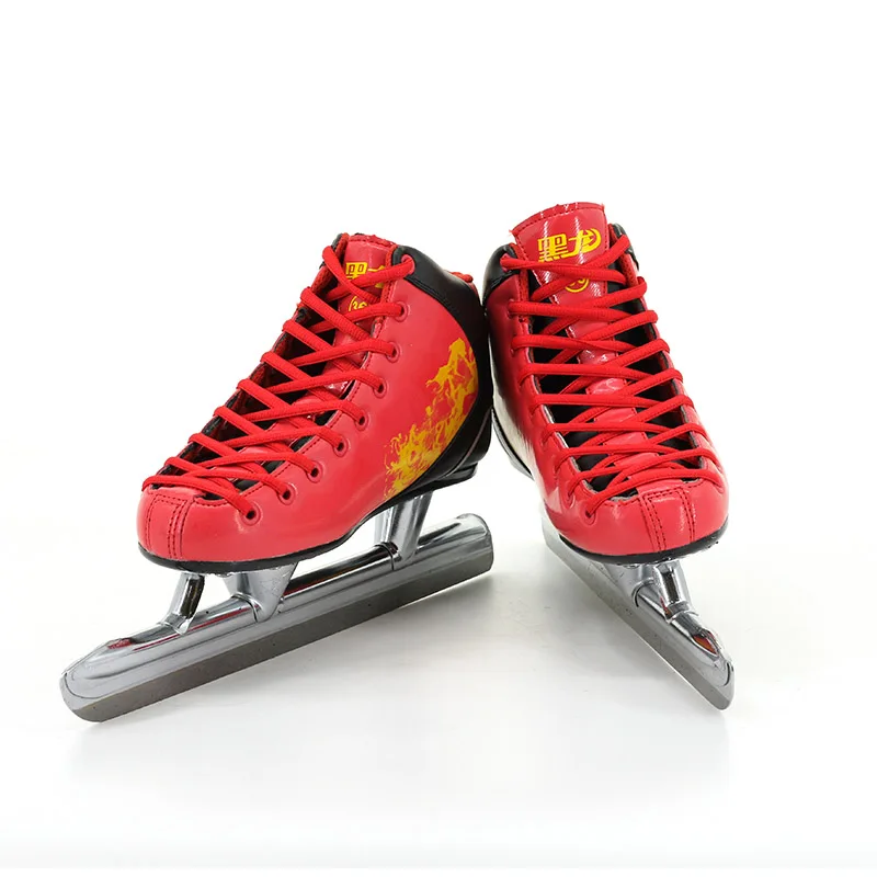 Japy تزلج بيشن جلدية سرعة الجليد شفرة أحذية التزلج المعادن طويل أنبوب سكين سباق الزلاجات مريحة الدافئة Patines