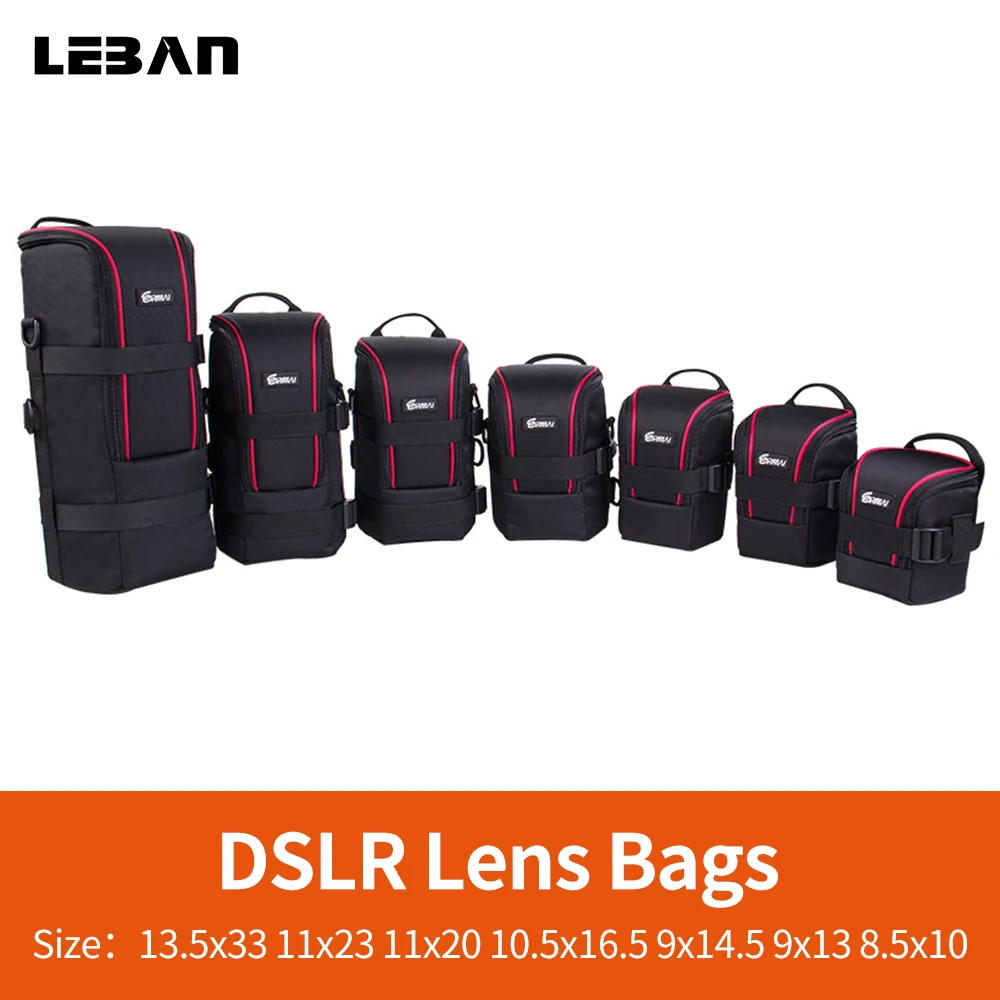 

EIRMAI Camera DSLR Lens Bags Cases Nylon Waterproof Functional Lenses Pouches Soft Case with Belt for Canon Sony Nikon Olympus
