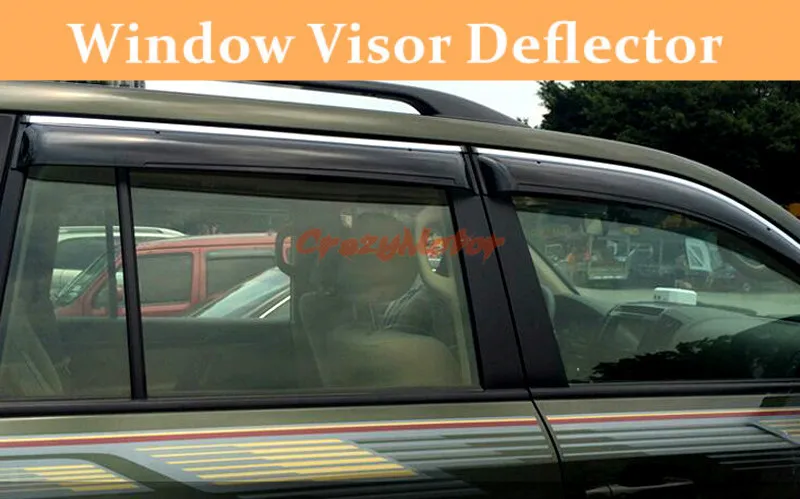 

For Toyota Land Cruiser LC200 2008-2016 Window Visor Vent Shade Rain/Sun/Wind Guard