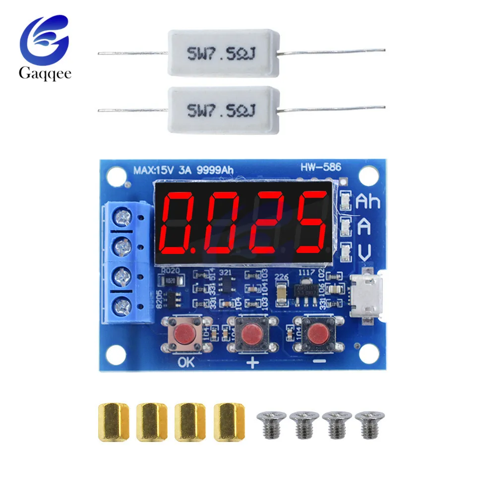 HW 586 1 2 v 12v 18650 тестер емкости литий ионных литиевых аккумуляторов измерение