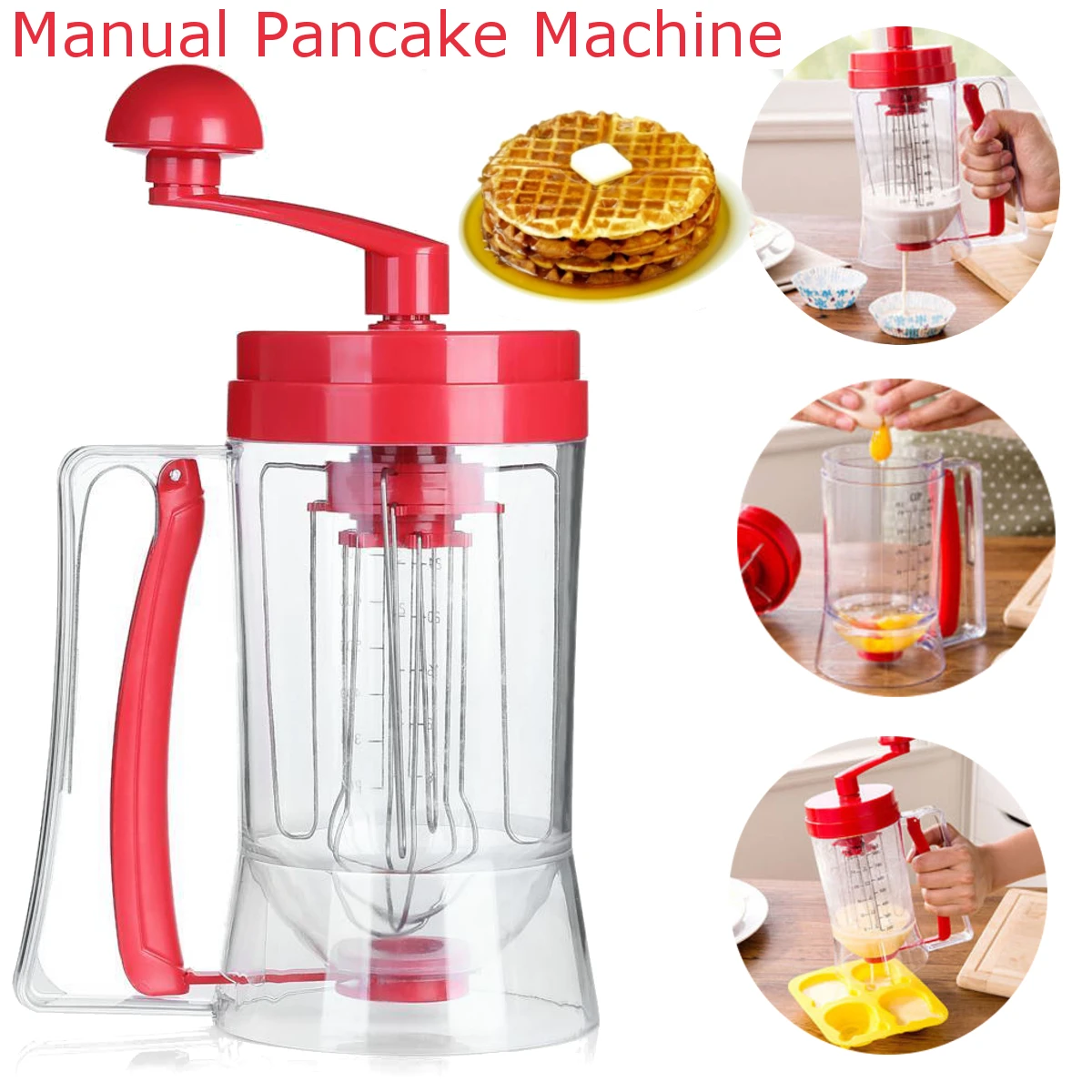 900ml Cupcake Pancake Cake Cream Waffles Muffins Dispenser Batter Mix