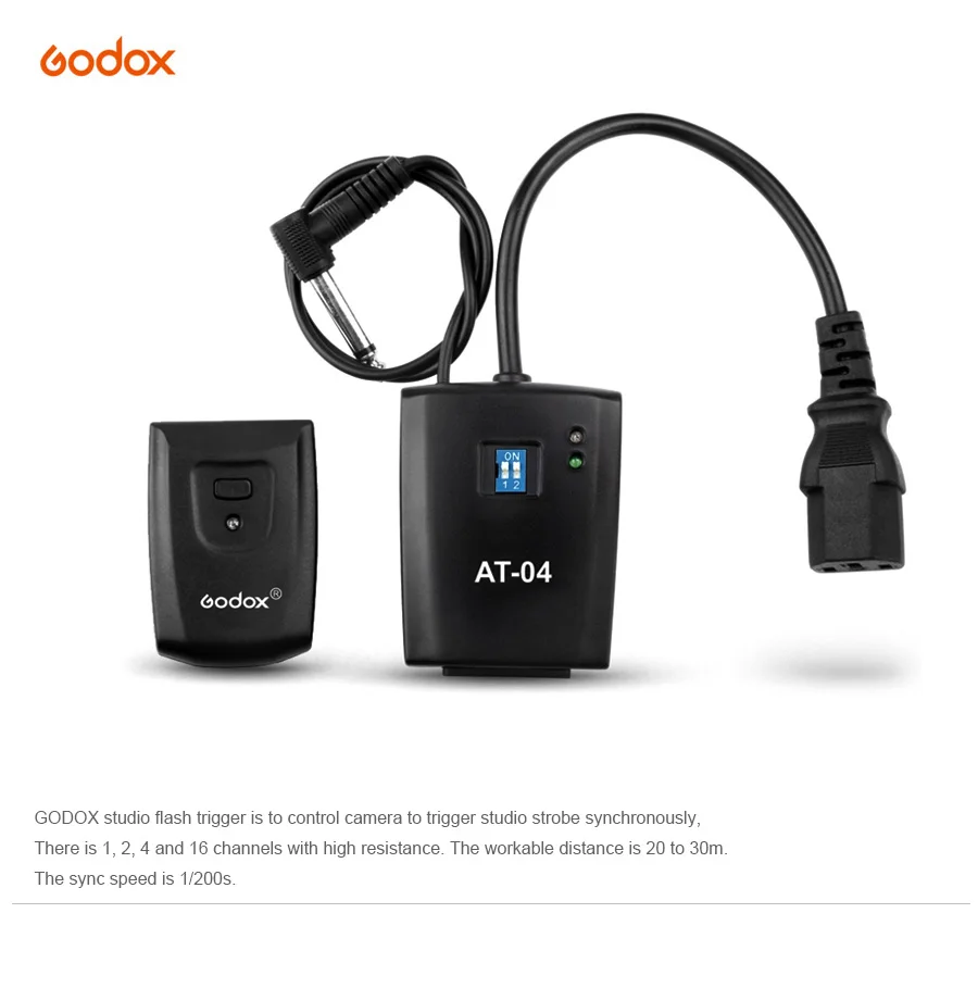 

Universal GODOX AT-04 Wireless Strobe Flash Remote Trigger Controller 4 Channels For Dlsr Camera Studio Light Flashlight