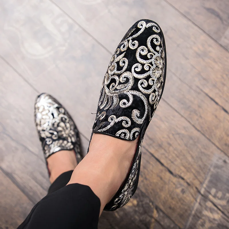 designer flowers men shoes luxury brand italian floral slip on ballroom dance male footwear wedding evening dress oxford shoes (20)