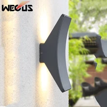 Светодиодный современный настенный светильник для улицы, двойной настенный светильник вверх и вниз, освещение для коридора, уличный садовый забор, освещение для парковки