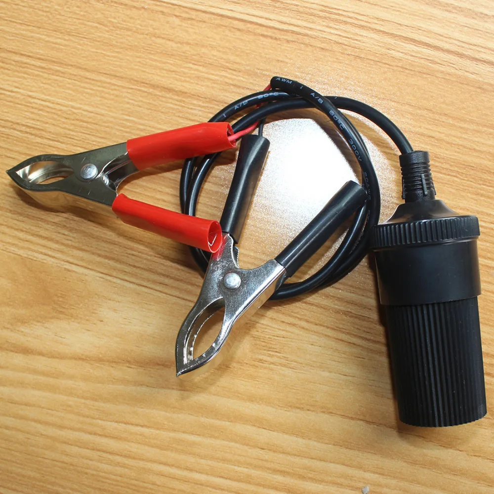 

12V Auxiliary Socket Cigarette Lighter Clip On Crocodile Leisure Battery Clips Car Charger Power Cable