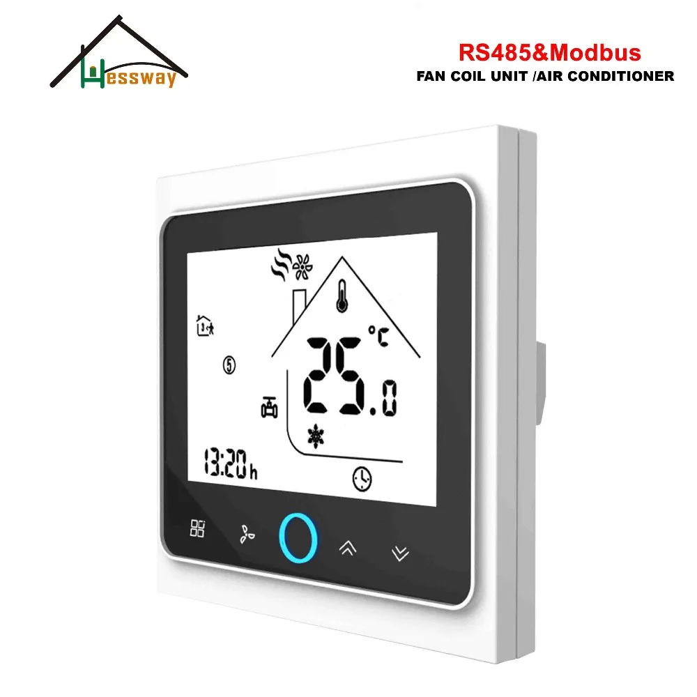 HESSWAY 4 трубный 2 фанкойл Цифровой комнатный термостат modbus RS485 для охлаждения