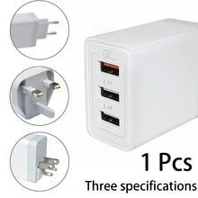 Быстрая зарядка QC 3,0 30 Вт 3-портовое USB Быстродействующее зарядное устройство адаптер зарядное устройство для мобильного телефона 3 порта ЕС США Великобритания вилка