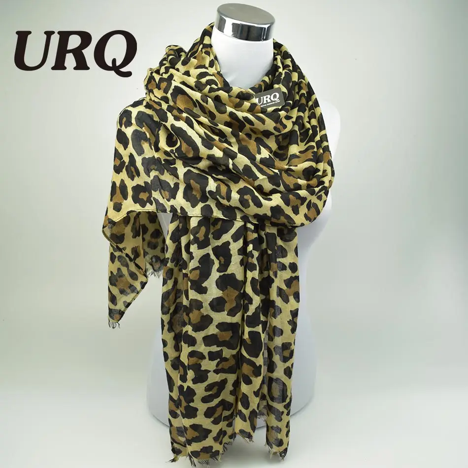 Large Leopard Print Scarf Twill Cotton Scarves Women Fashion Animal