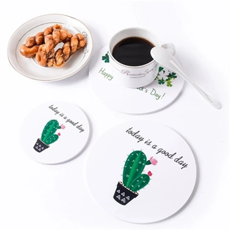 

Ins Wooden Coaster Insulation Pad Cactus Anti-slip Mat Bowl Plate Tablewear Accessories Pineapple Placemats for Kitchen Table