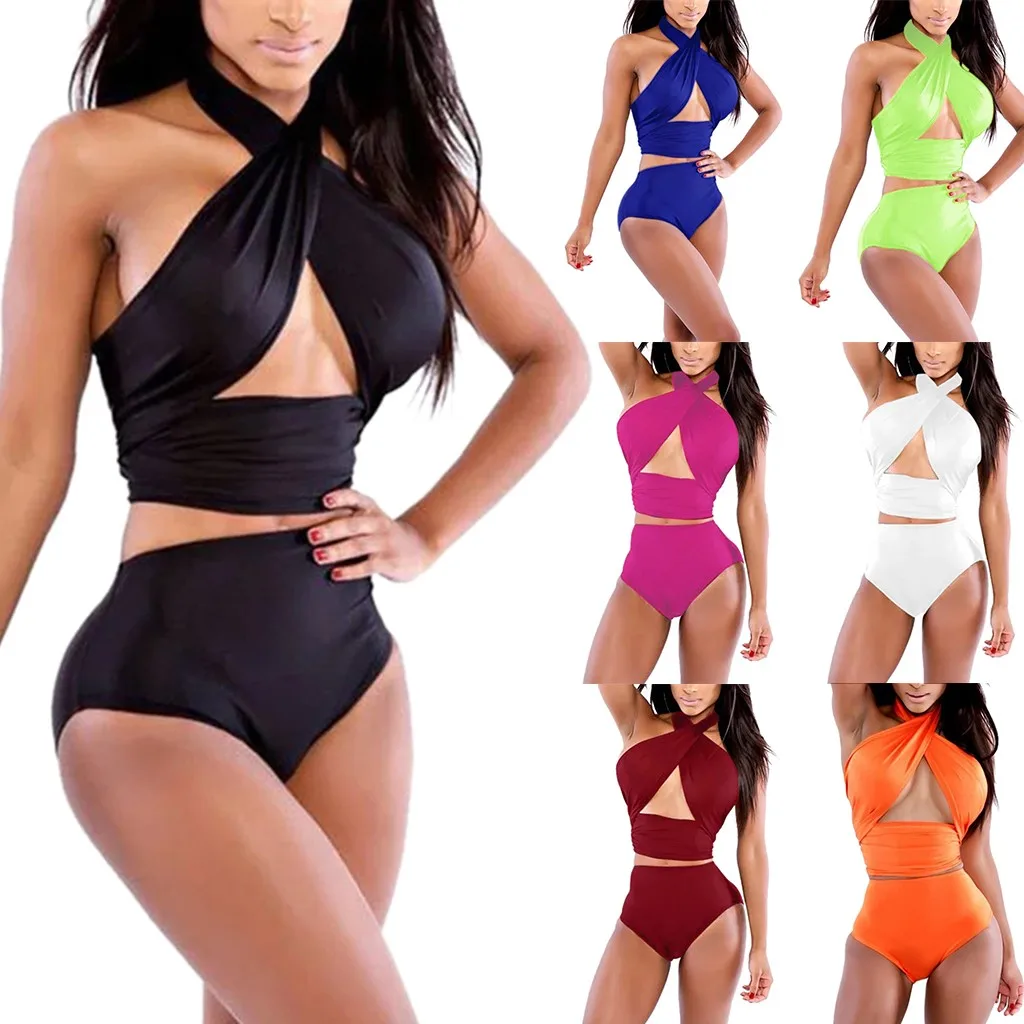 

2020 Fashion Bikini Set Women Tankini Sets With Ladies Bikini Set Swimwear Push-Up Padded Bra Summer Swimming Suit 20