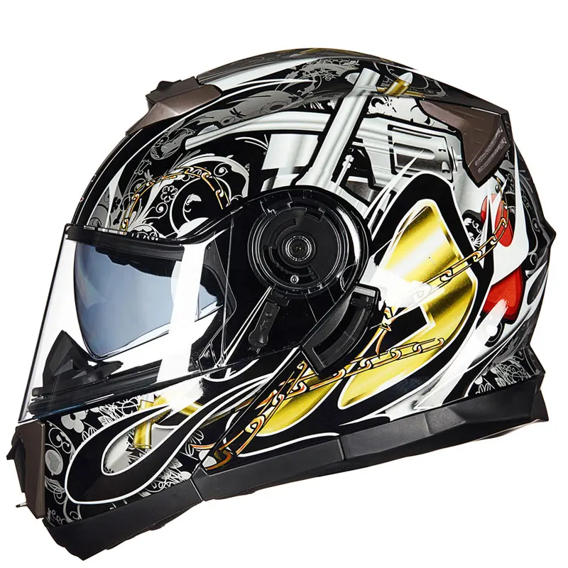 Мотоциклетный шлем флип-ап GXT 160 двойная линза анфас шлем Casco Racing Capacete Moto - Цвет: missle