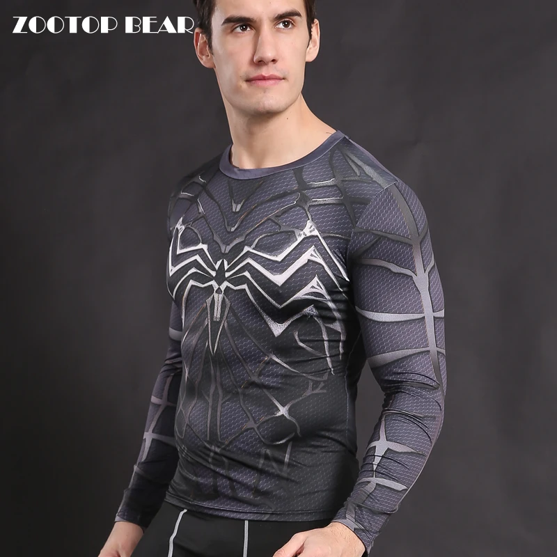 

Venom T shirts Men Armor Spiderman T-shirt Compression Tights Shirt Crossfit Clothing Fitness Top Male Tess Elastic ZOOTOP BEAR