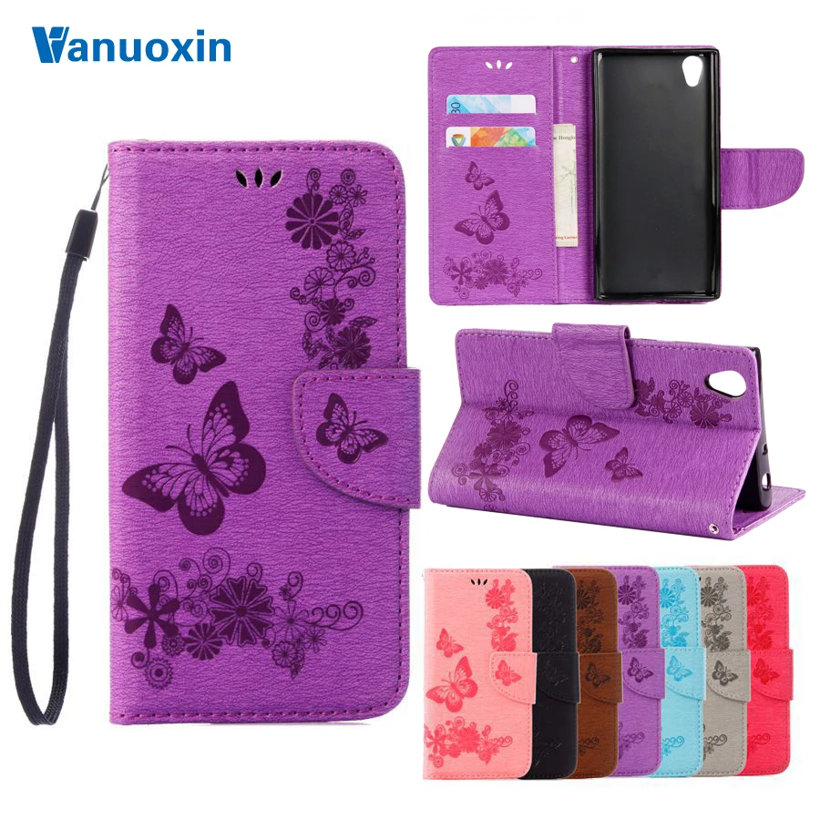 

Vanuoxin Leather Case For Sony Xperia L1 Case Fundas For Xperia L1 Case For Sony L1 Cover Butterfly Flip wallet Phone Bag coque