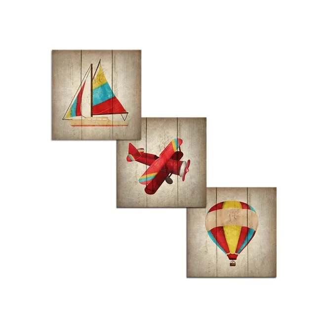 

Visual Art Decor Unframed Airplane Picture Baby Room Wall Decor Vintage Painting Art Print on Canvas Kids Nursery Wall Art