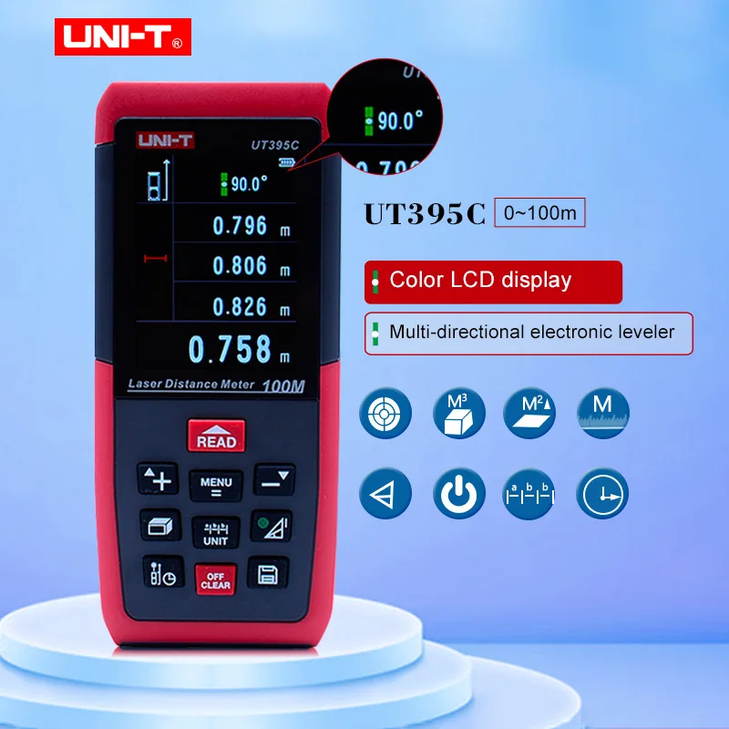 

Digital Laser Range finder Professional Laser Distance Meters UNI-T UT395C 100M USB self-calibration Measure Area/volume Tool